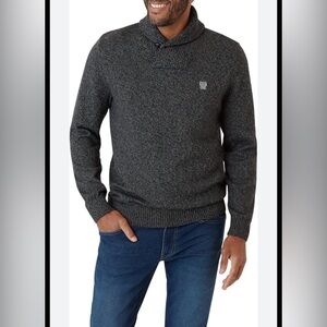 Men's Chaps Ralph Lauren Charcoal Shawl Collar Sweater Medium
